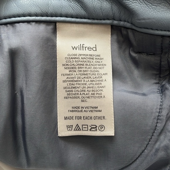 Aritzia Wilfred Melina Super High Rise Pant Ankle Dune Blue Faux Leather sz 2 - Picture 14 of 15